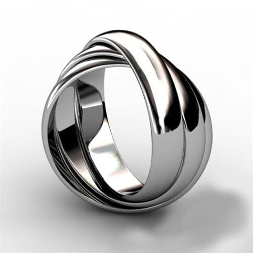 Good Sterling Silver - Three-Band Rolling Bands Ring - size 11.5